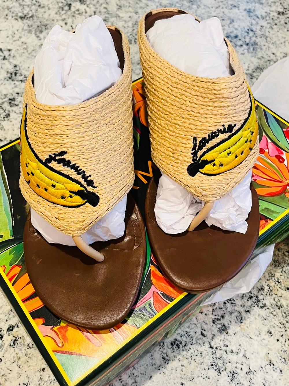 Farm Rio Raffia Icon Slip-On Kitten Heels